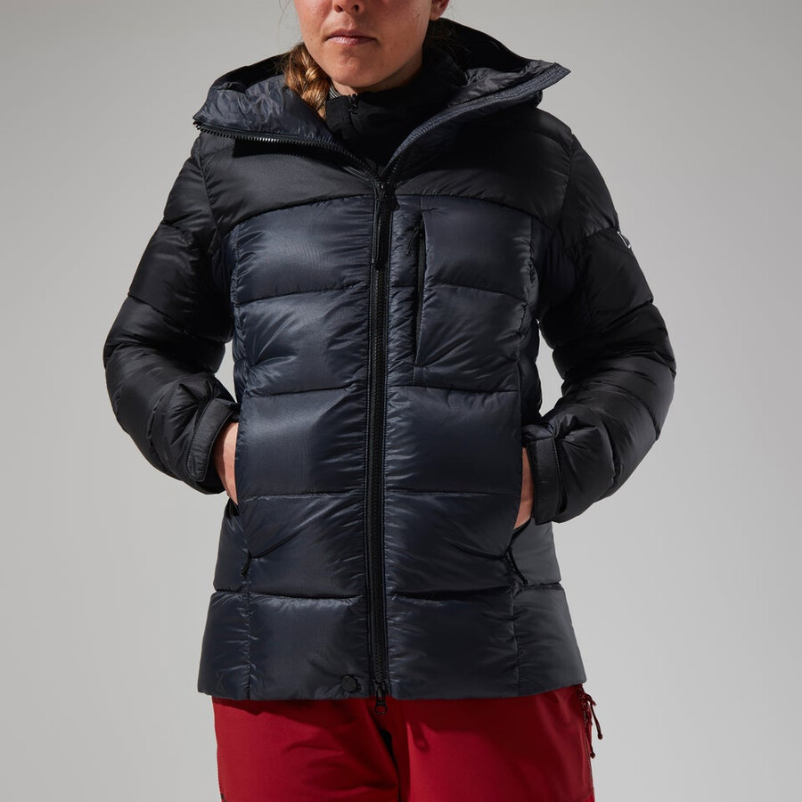donne mtn spigolo ultra giù felpa con cappuccio - nero berghaus