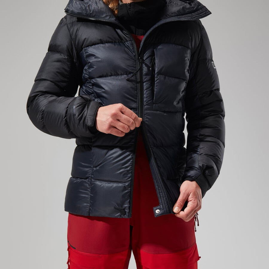 donne mtn spigolo ultra giù felpa con cappuccio - nero berghaus