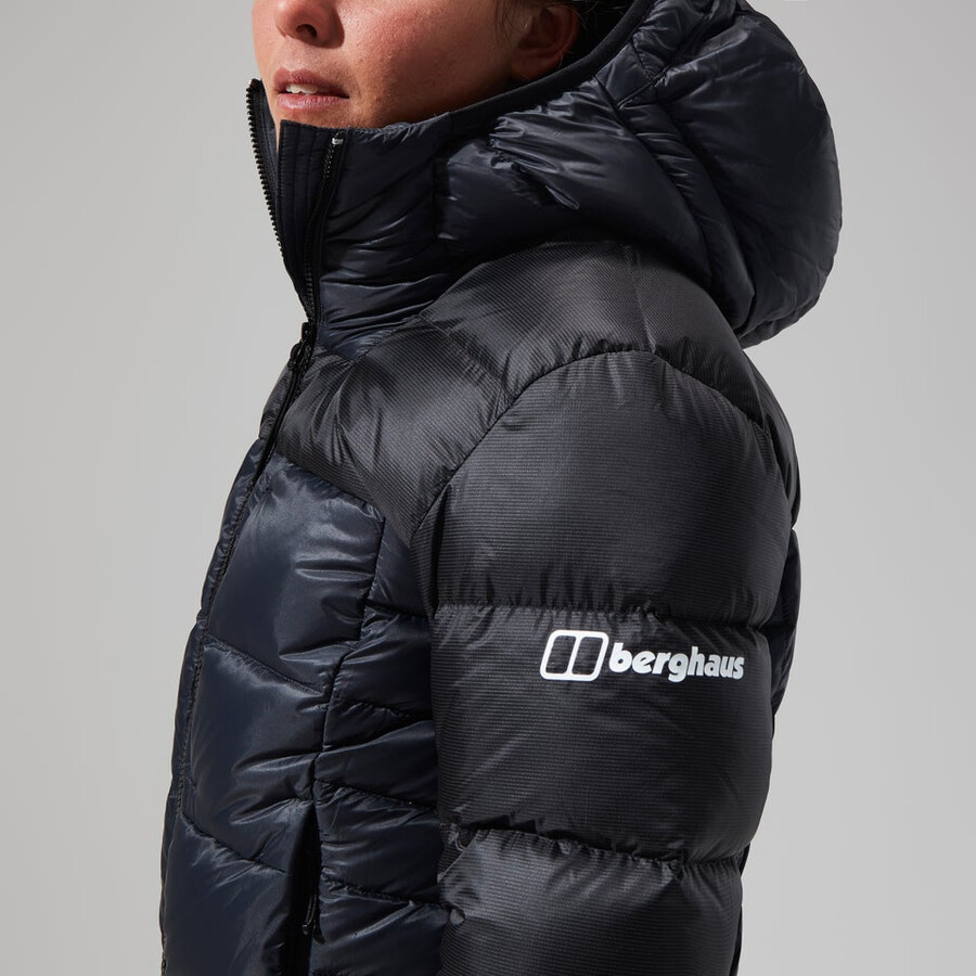 donne mtn spigolo ultra giù felpa con cappuccio - nero berghaus