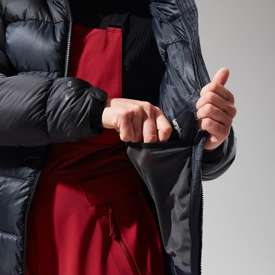 donne mtn spigolo ultra giù felpa con cappuccio - nero berghaus