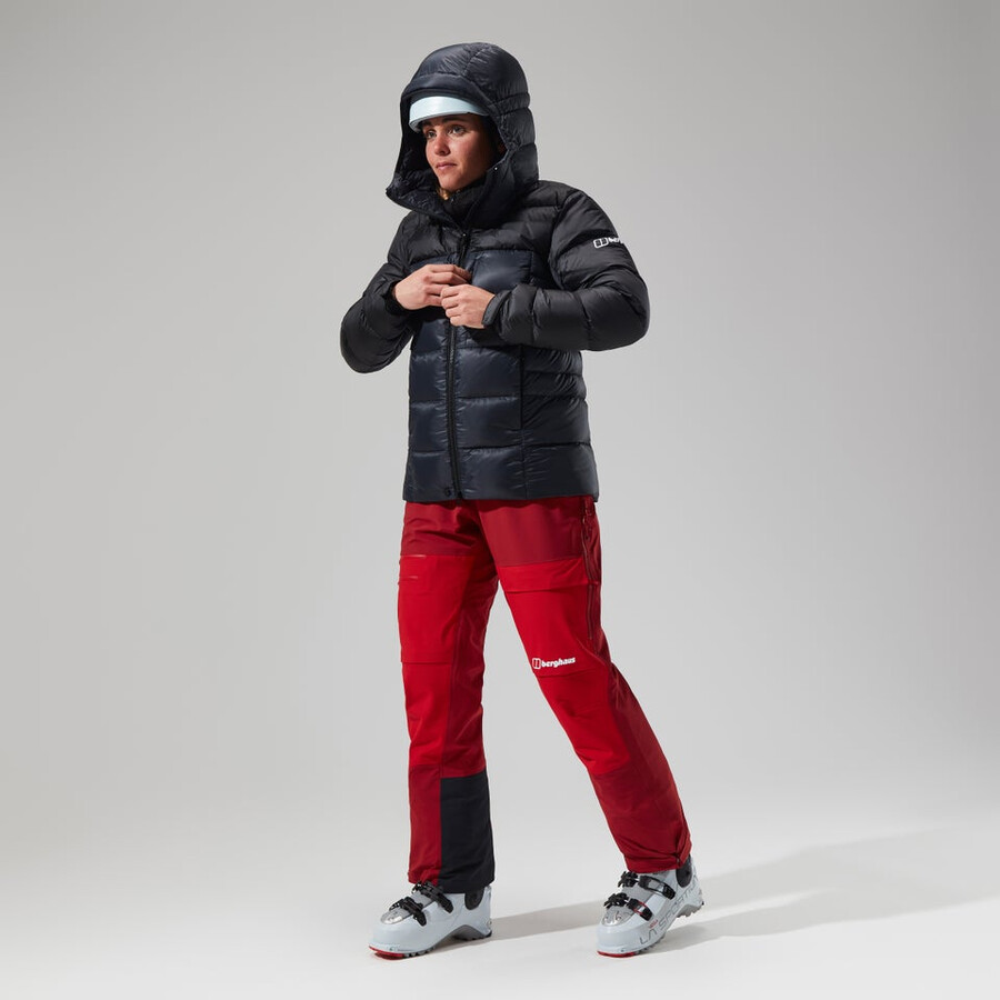 donne mtn spigolo ultra giù felpa con cappuccio - nero berghaus