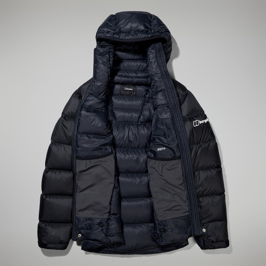 donne mtn spigolo ultra giù felpa con cappuccio - nero berghaus