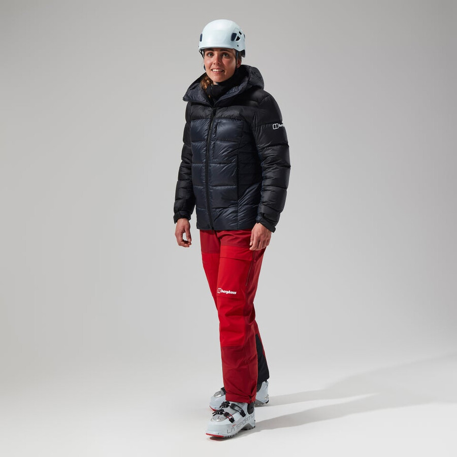 donne mtn spigolo ultra giù felpa con cappuccio - nero berghaus