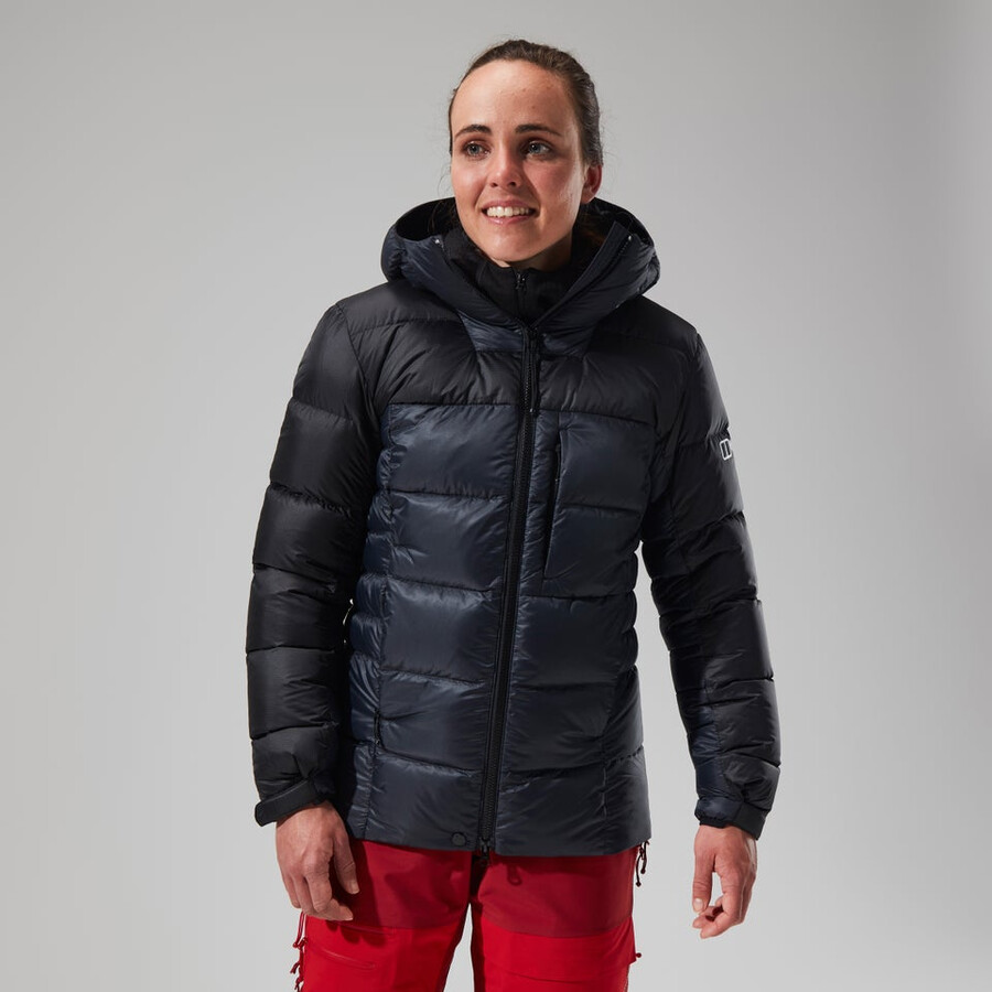 donne mtn spigolo ultra giù felpa con cappuccio - nero berghaus