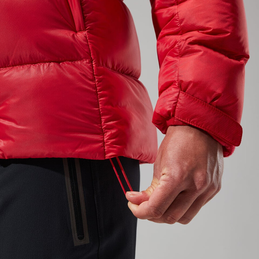 donne mtn spigolo ultra giù felpa con cappuccio - rosso berghaus