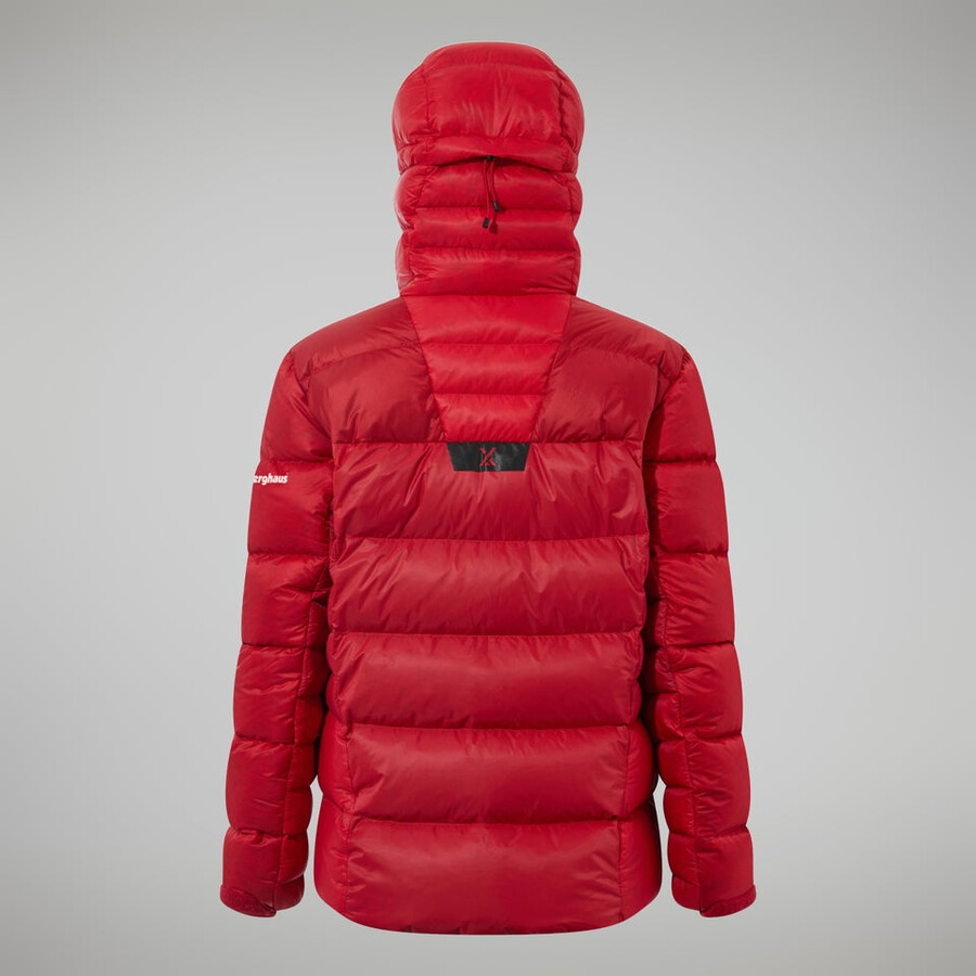 donne mtn spigolo ultra giù felpa con cappuccio - rosso berghaus