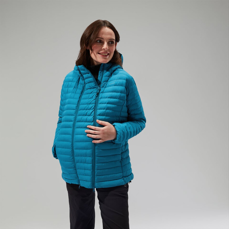 donne nula con cappuccio maternità 2in1 giacca turchese berghaus