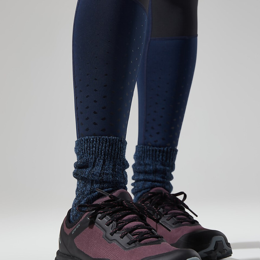 donne lelyur trekking collant - blu scuronero berghaus