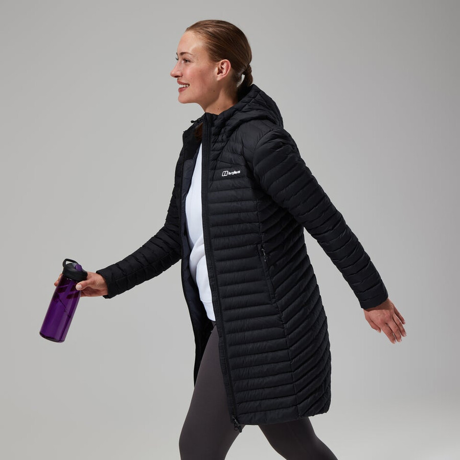 donne nula micro giacca lunga - nero berghaus