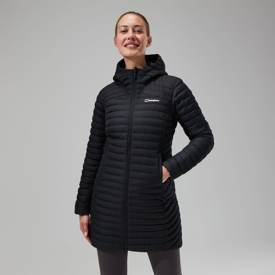 donne nula micro giacca lunga - nero berghaus