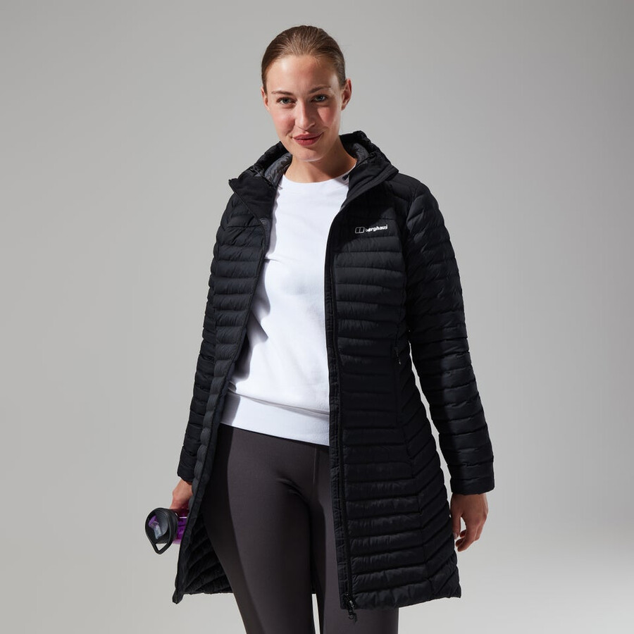 donne nula micro giacca lunga - nero berghaus