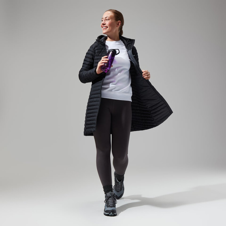donne nula micro giacca lunga - nero berghaus