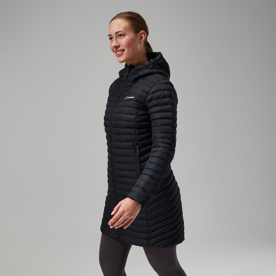 donne nula micro giacca lunga - nero berghaus