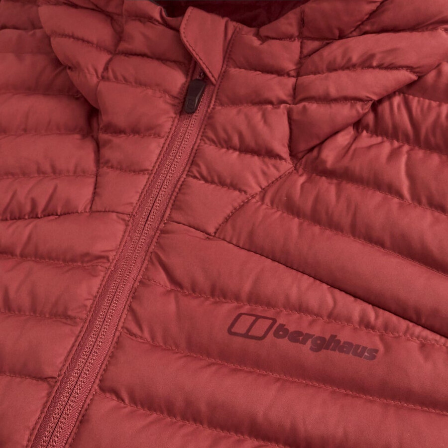 donne nula micro sintetico isolato giacca lunga - rosso berghaus