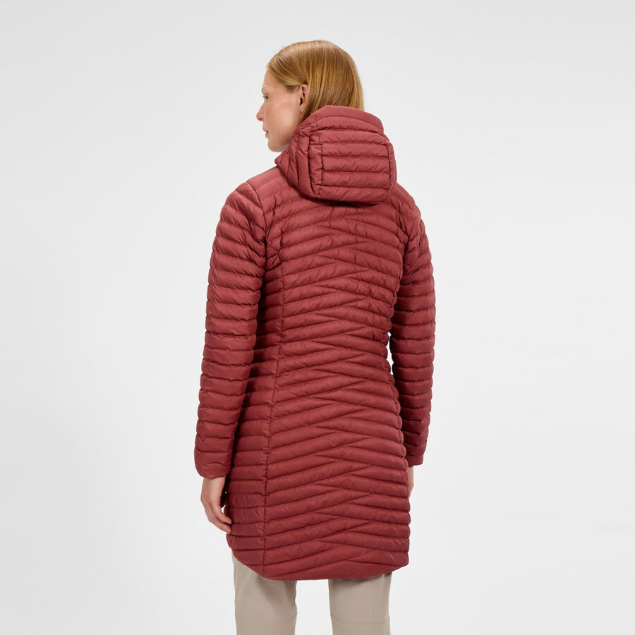 donne nula micro sintetico isolato giacca lunga - rosso berghaus