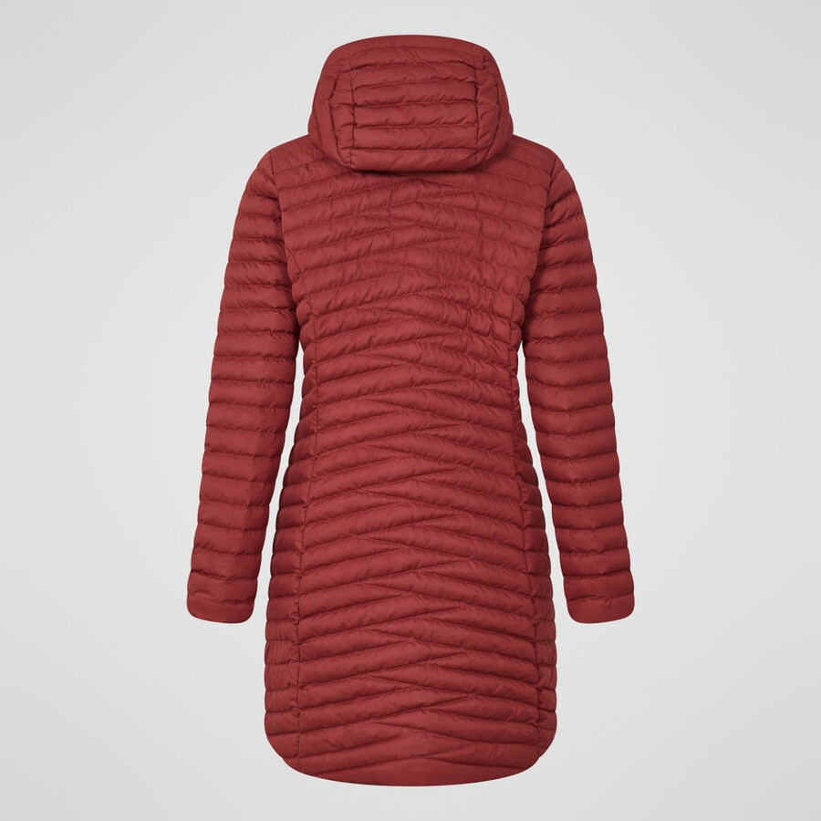 donne nula micro sintetico isolato giacca lunga - rosso berghaus