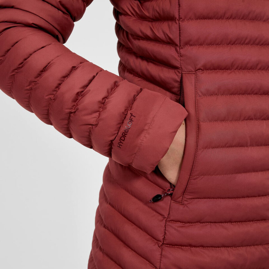 donne nula micro sintetico isolato giacca lunga - rosso berghaus