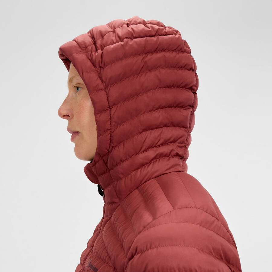 donne nula micro sintetico isolato giacca lunga - rosso berghaus