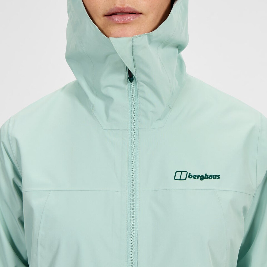 donne diluvio pro 3.0 impermeabile giacca - verde berghaus