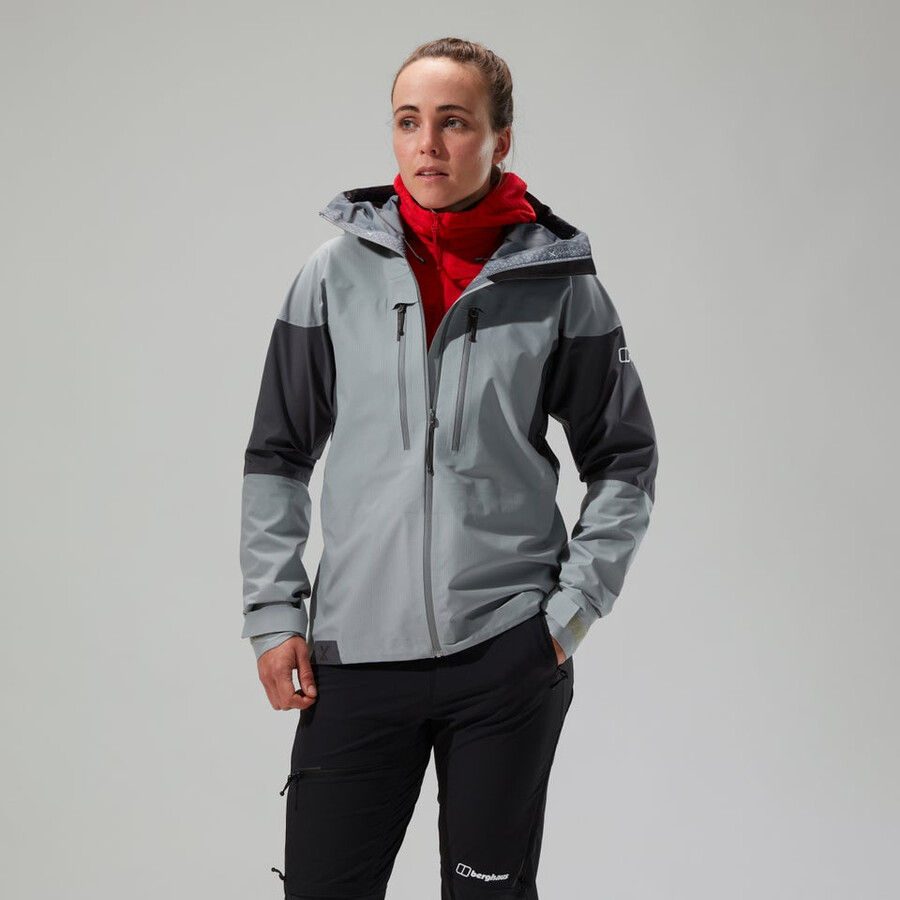 donne mtn guida alpina pro gore-tex giacca - grigio berghaus