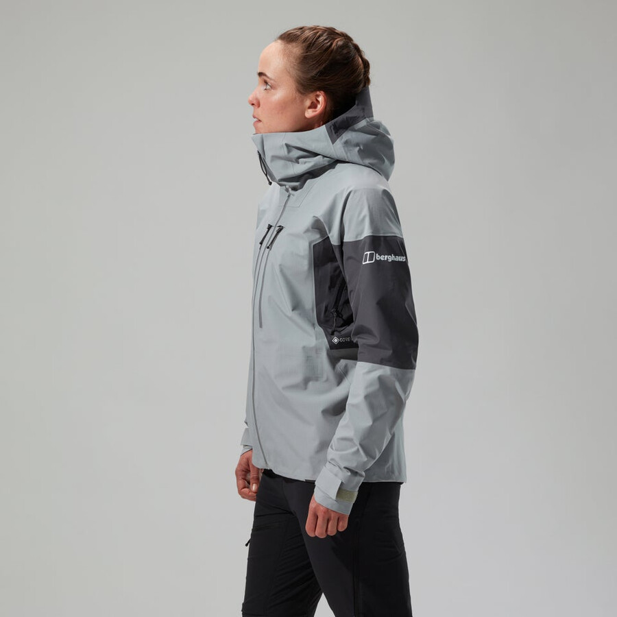 donne mtn guida alpina pro gore-tex giacca - grigio berghaus