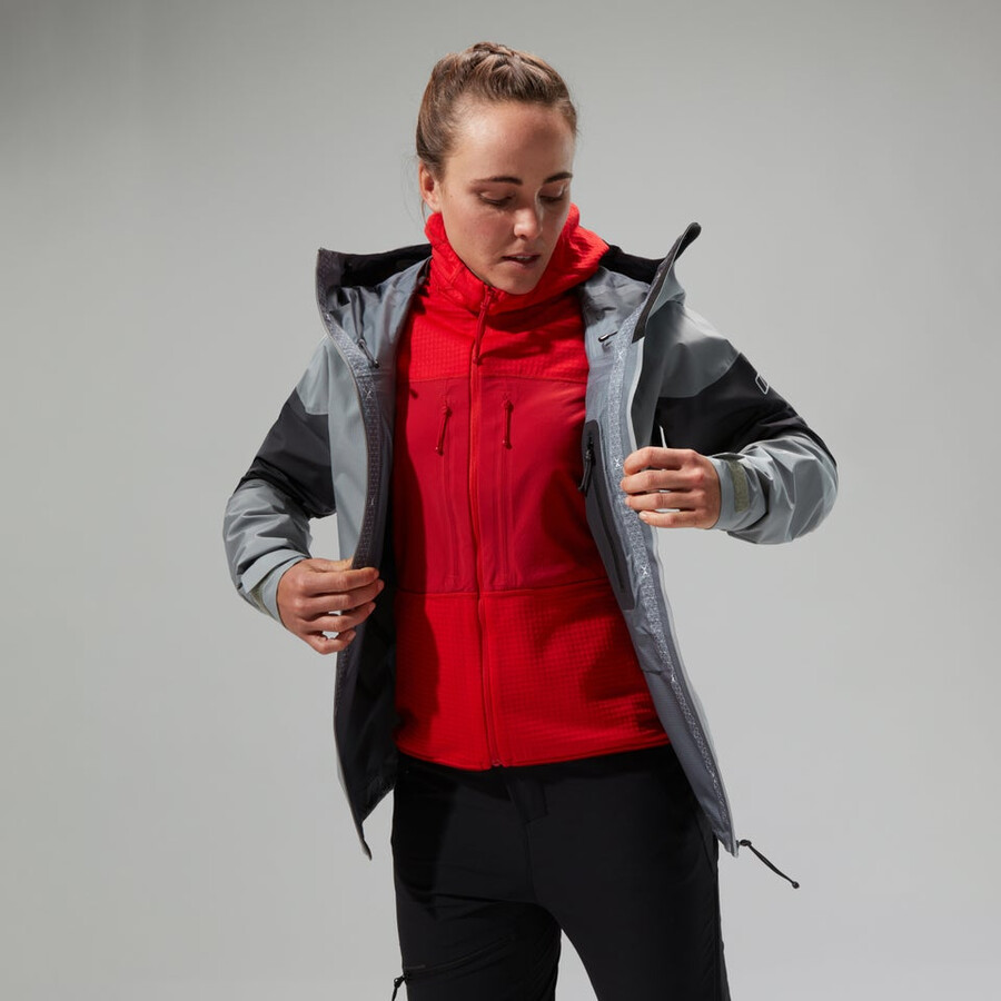 donne mtn guida alpina pro gore-tex giacca - grigio berghaus