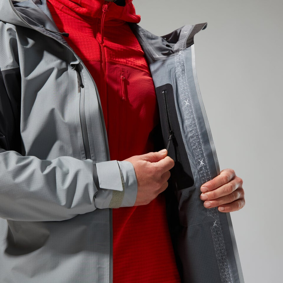 donne mtn guida alpina pro gore-tex giacca - grigio berghaus