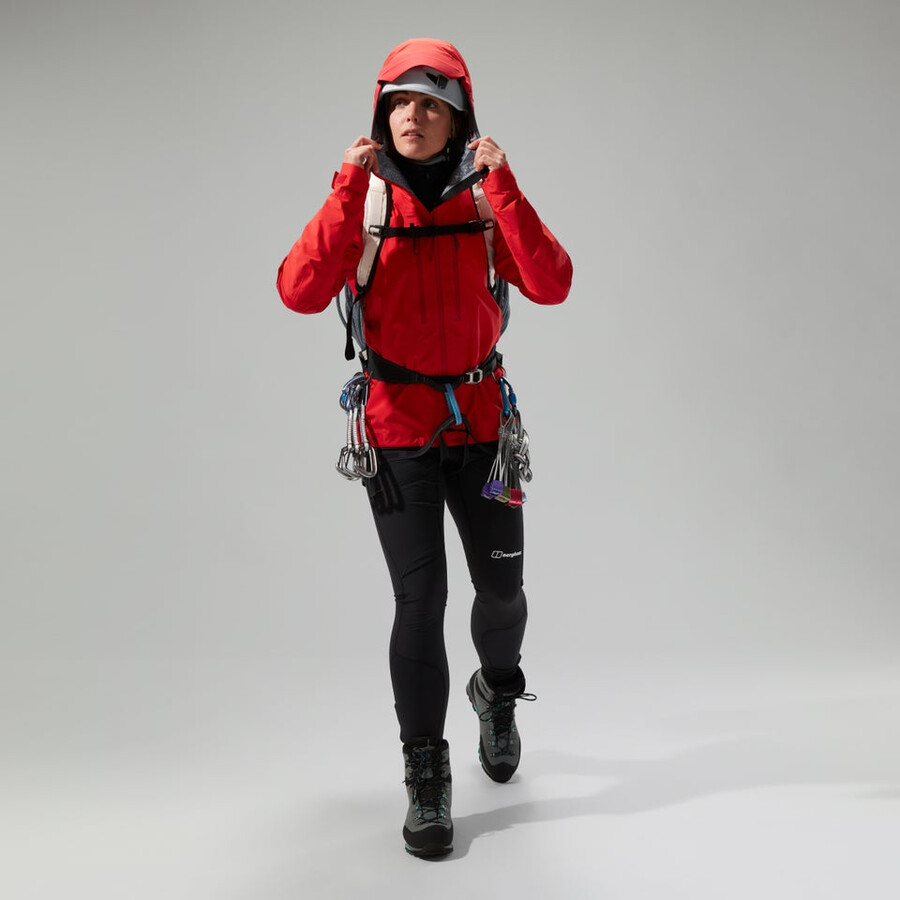 donne mtn guida alpina pro gore-tex giacca - rosso berghaus