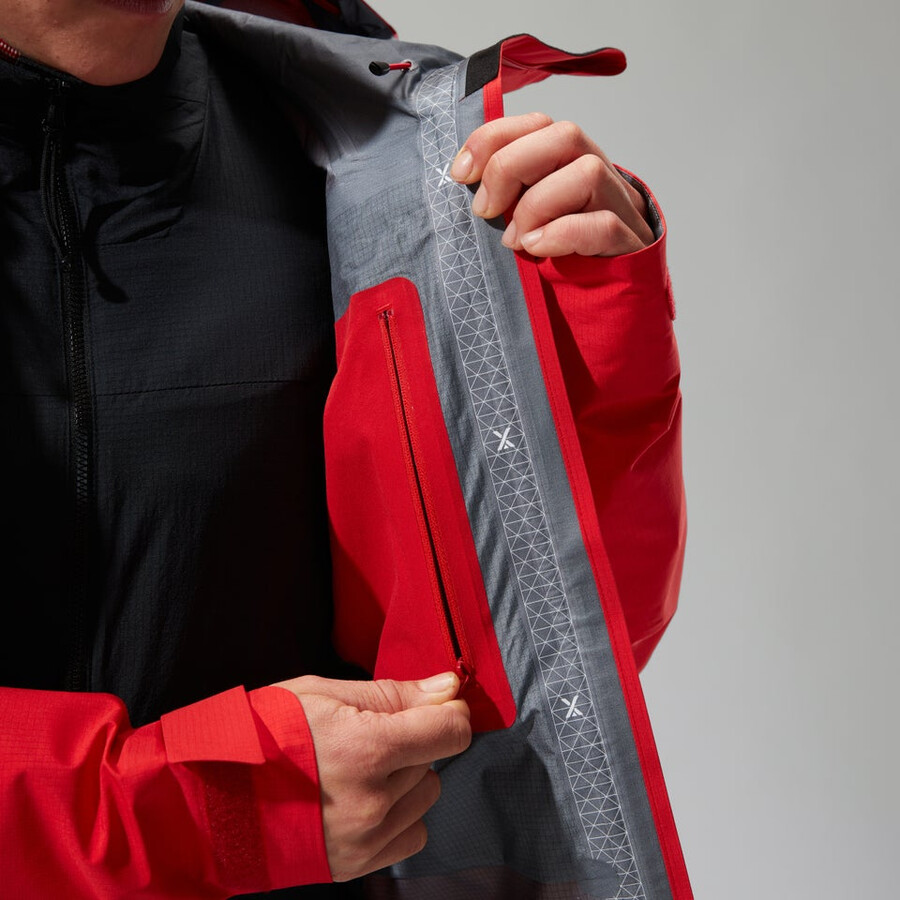 donne mtn guida alpina pro gore-tex giacca - rosso berghaus