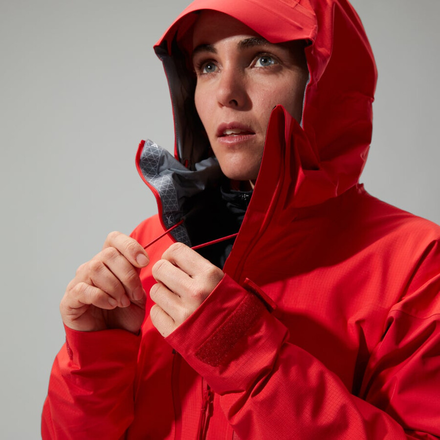 donne mtn guida alpina pro gore-tex giacca - rosso berghaus