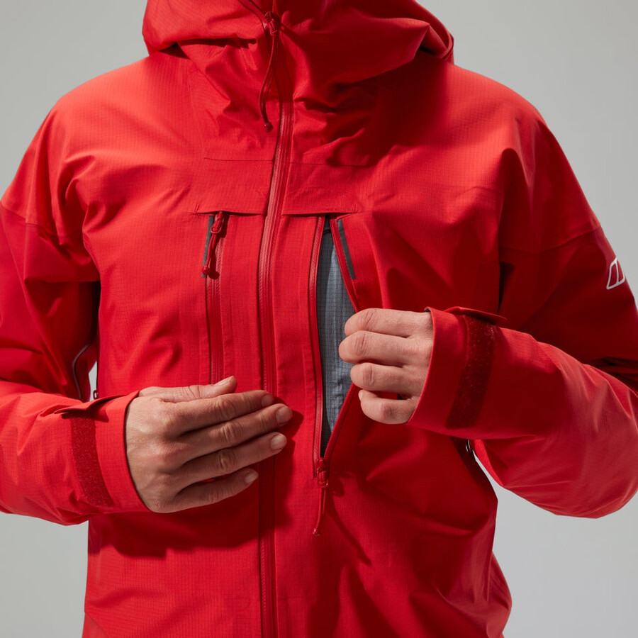donne mtn guida alpina pro gore-tex giacca - rosso berghaus