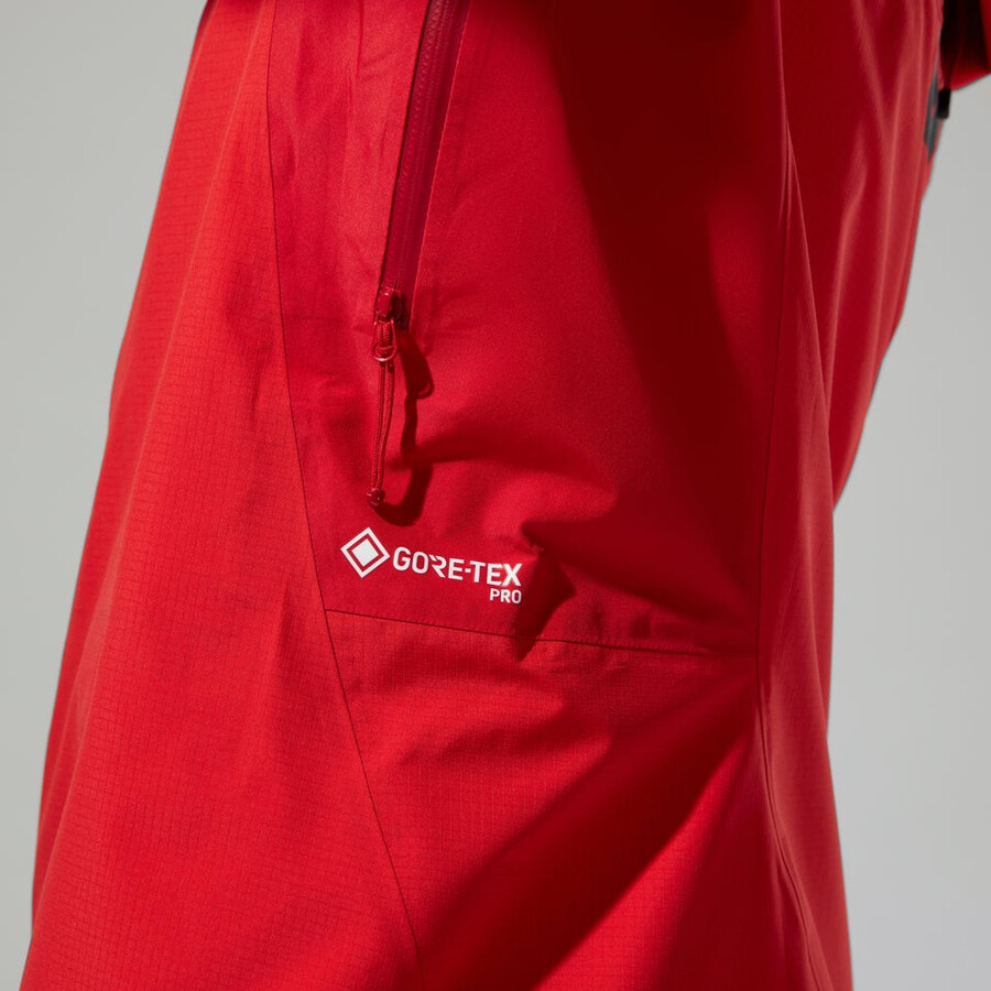 donne mtn guida alpina pro gore-tex giacca - rosso berghaus