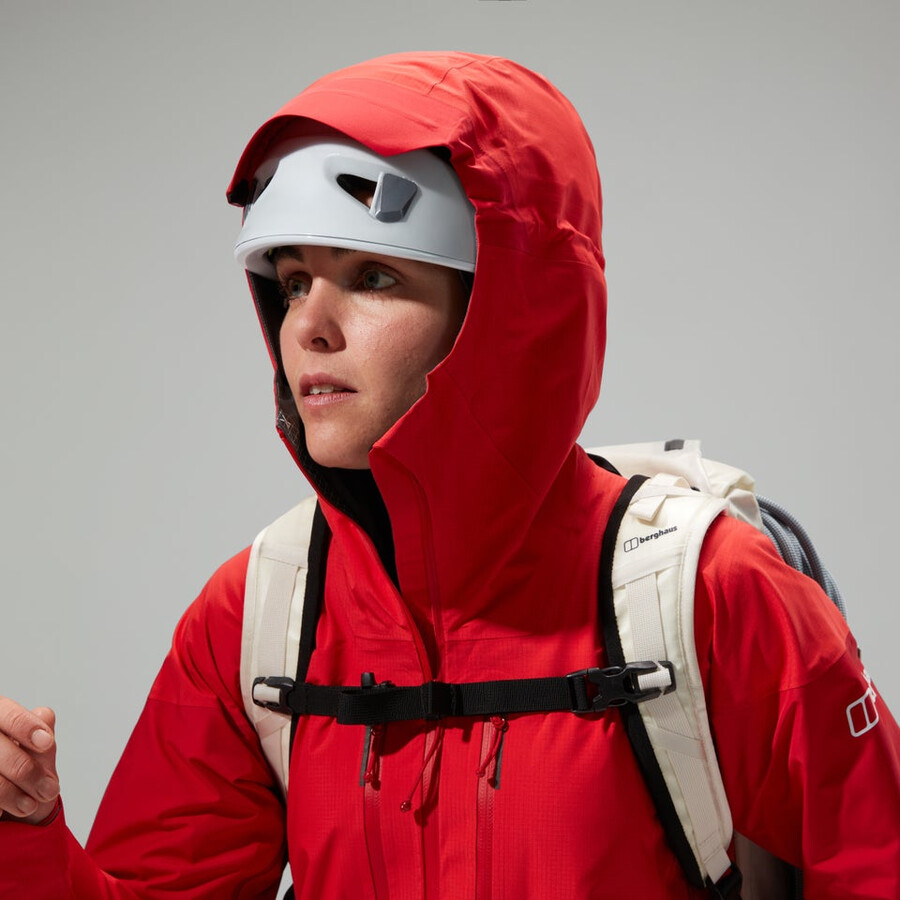 donne mtn guida alpina pro gore-tex giacca - rosso berghaus