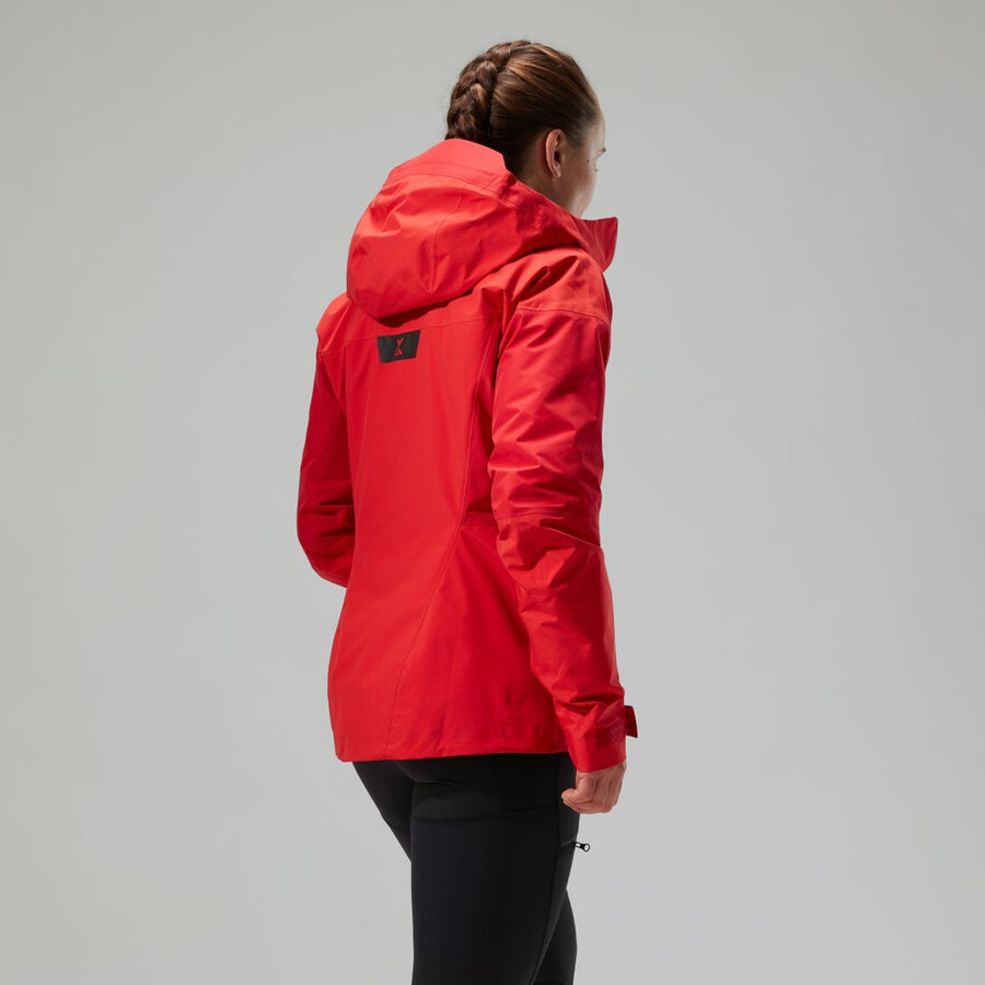 donne mtn guida alpina pro gore-tex giacca - rosso berghaus