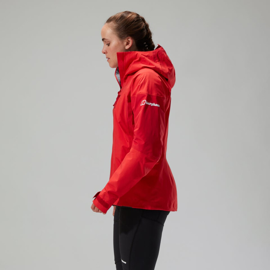 donne mtn guida alpina pro gore-tex giacca - rosso berghaus