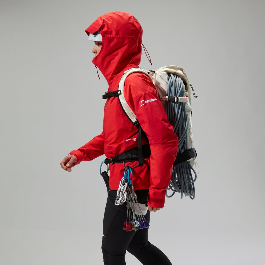 donne mtn guida alpina pro gore-tex giacca - rosso berghaus