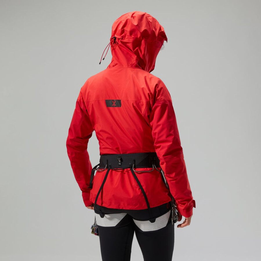 donne mtn guida alpina pro gore-tex giacca - rosso berghaus