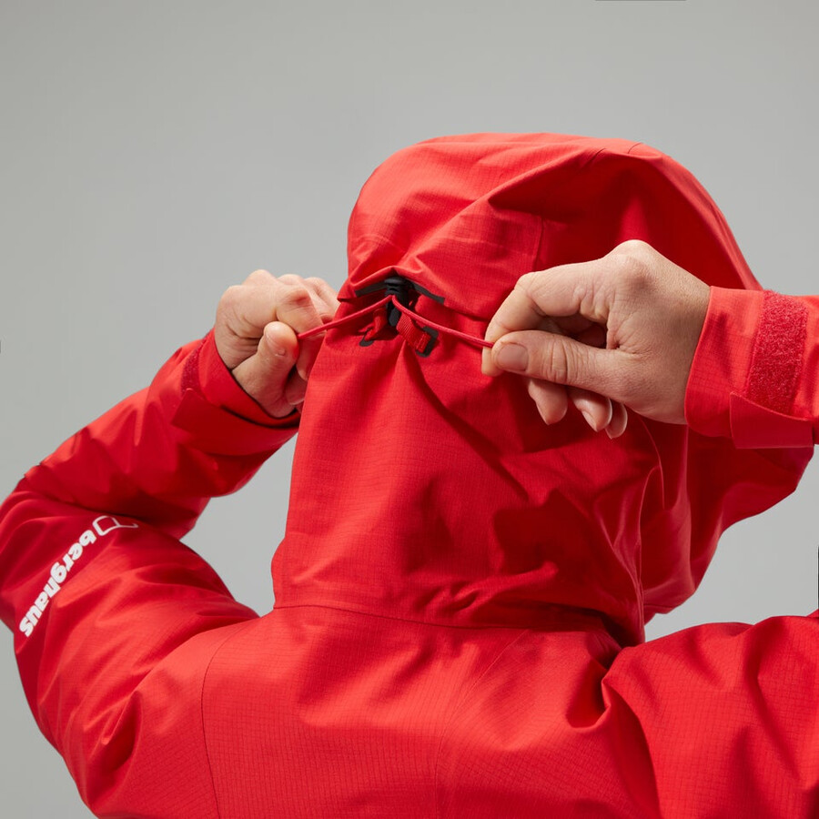 donne mtn guida alpina pro gore-tex giacca - rosso berghaus