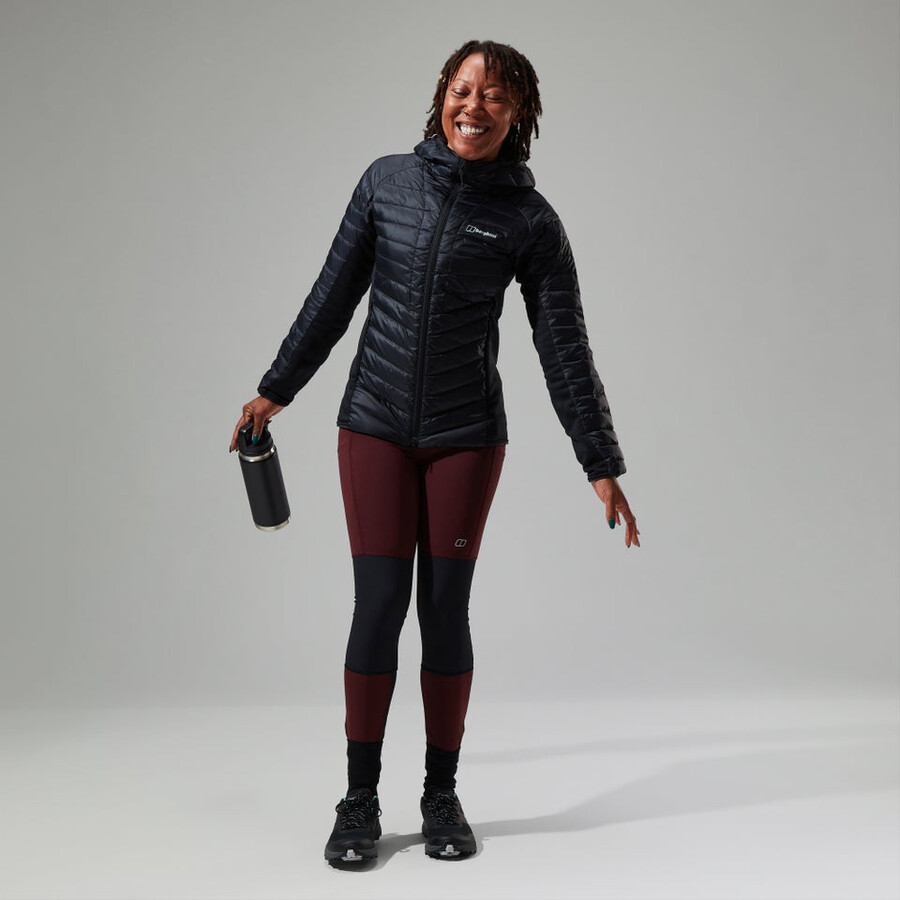 donne tephra 2.0 con cappuccio giacca isolante nero berghaus