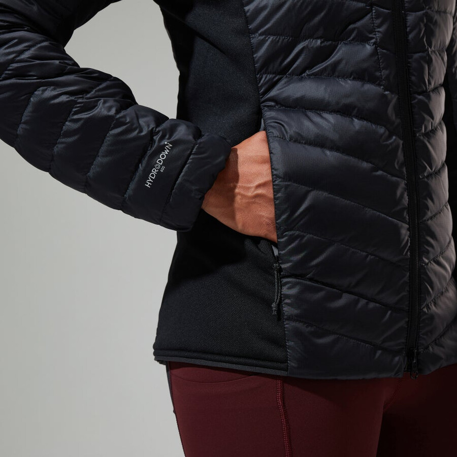 donne tephra 2.0 con cappuccio giacca isolante nero berghaus
