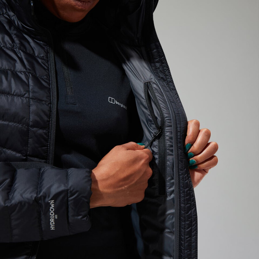 donne tephra 2.0 con cappuccio giacca isolante nero berghaus