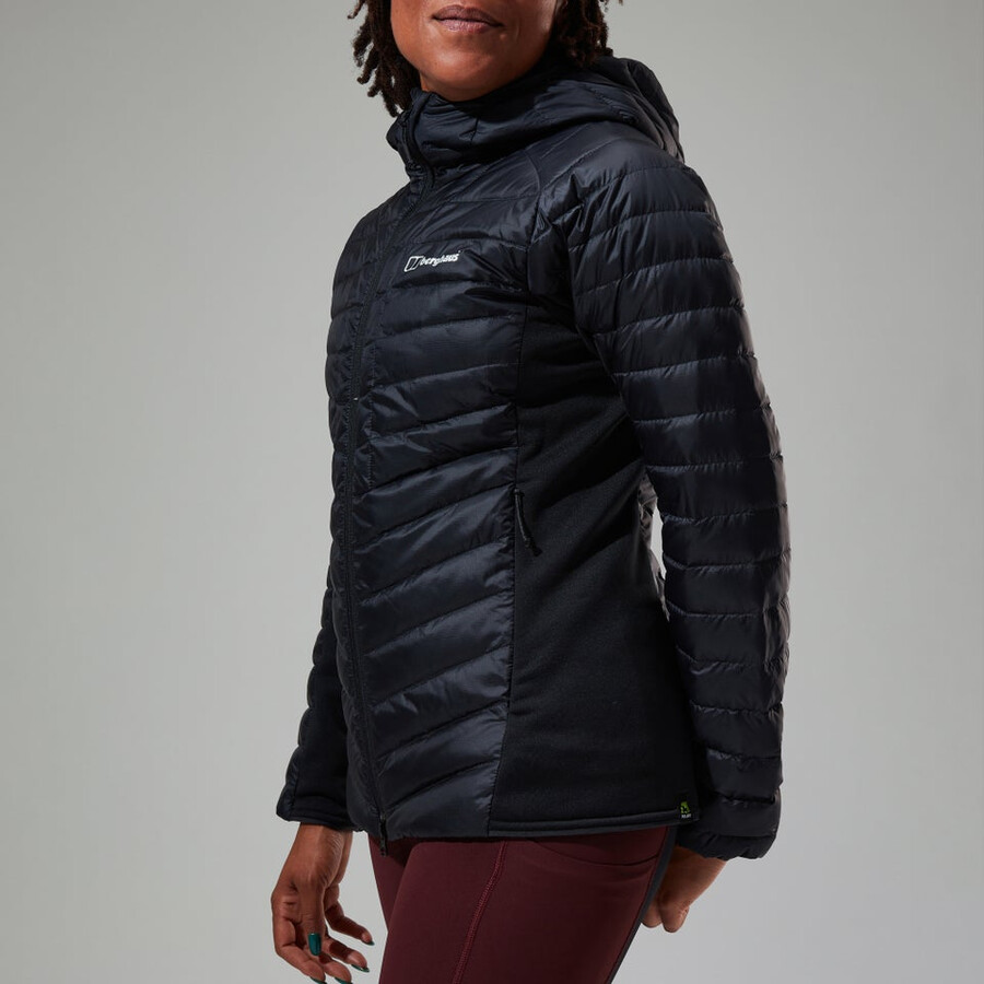 donne tephra 2.0 con cappuccio giacca isolante nero berghaus