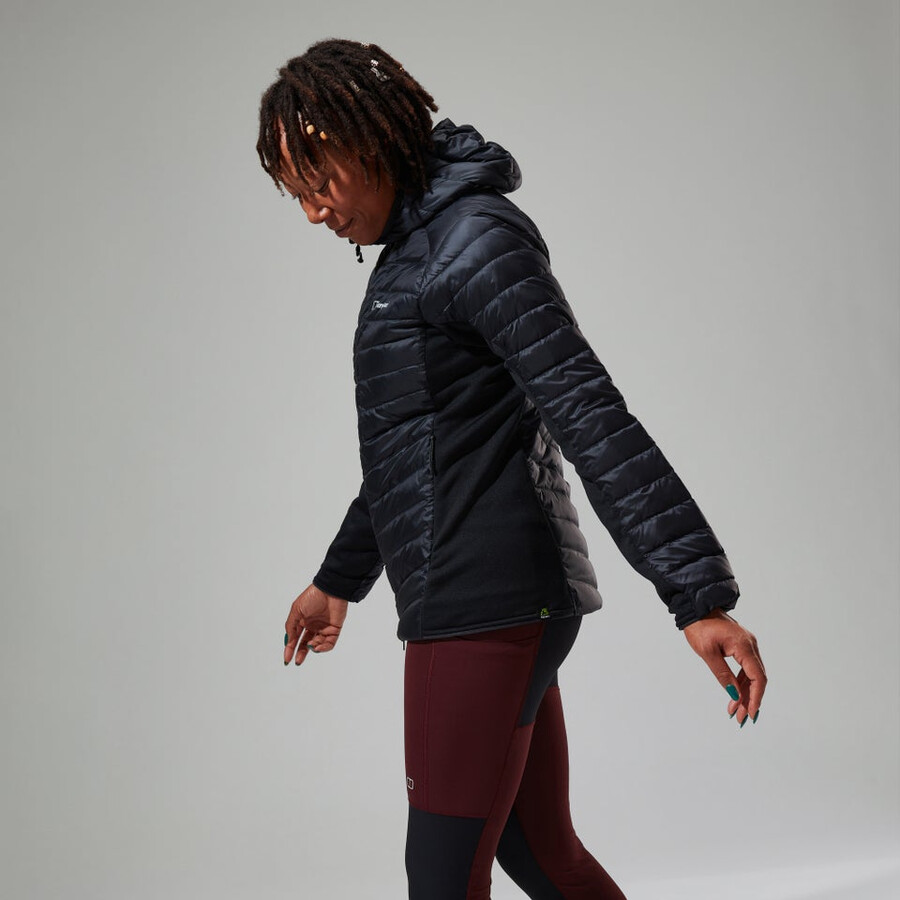 donne tephra 2.0 con cappuccio giacca isolante nero berghaus