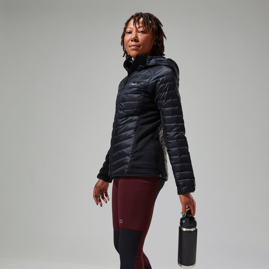 donne tephra 2.0 con cappuccio giacca isolante nero berghaus