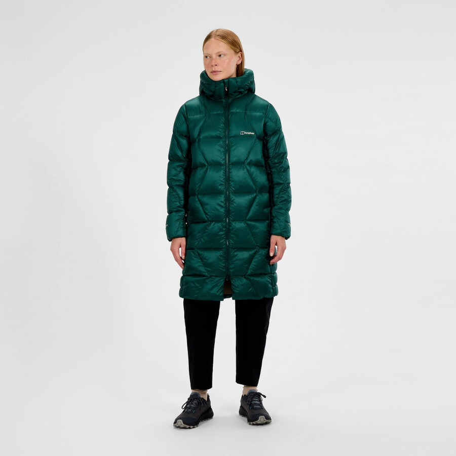 donne explorer lungo giù giacca - verde berghaus