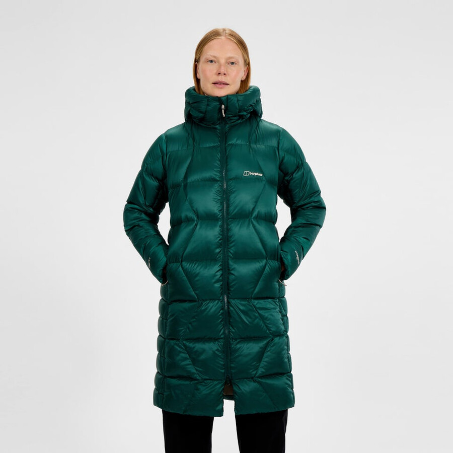 donne explorer lungo giù giacca - verde berghaus