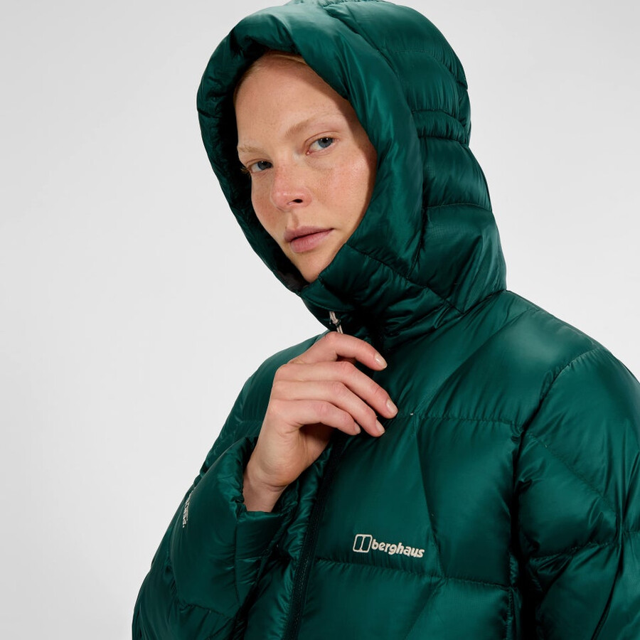 donne explorer lungo giù giacca - verde berghaus