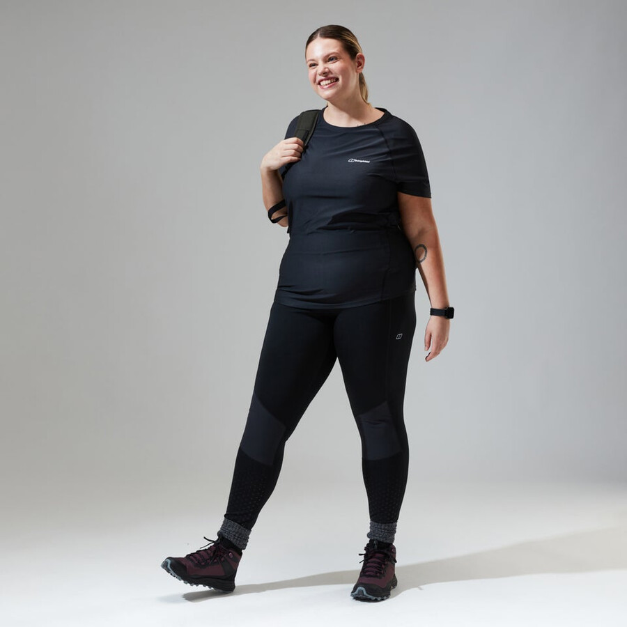 donna 247 tech tee super stretch equipaggio - nero berghaus