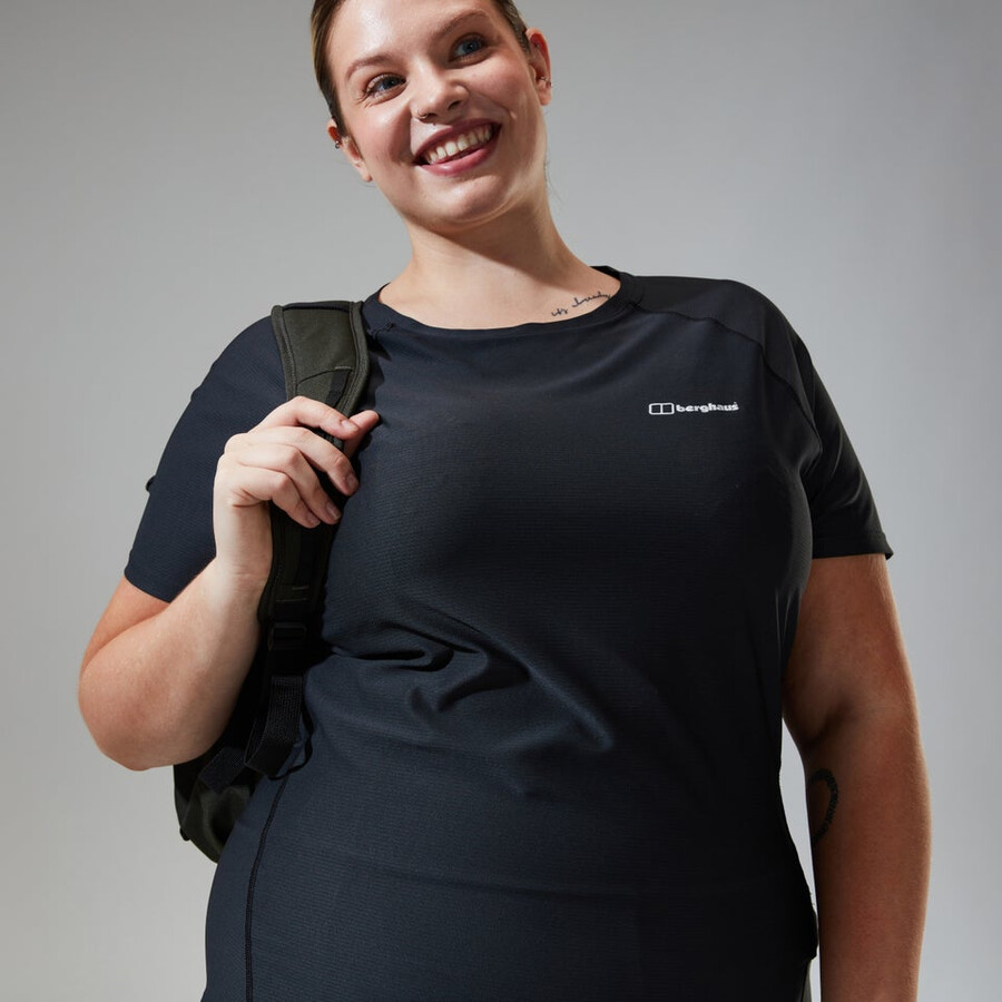 donna 247 tech tee super stretch equipaggio - nero berghaus