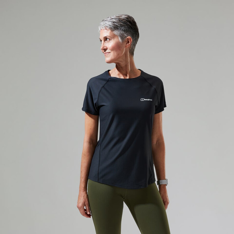 donna 247 tech tee super stretch equipaggio - nero berghaus
